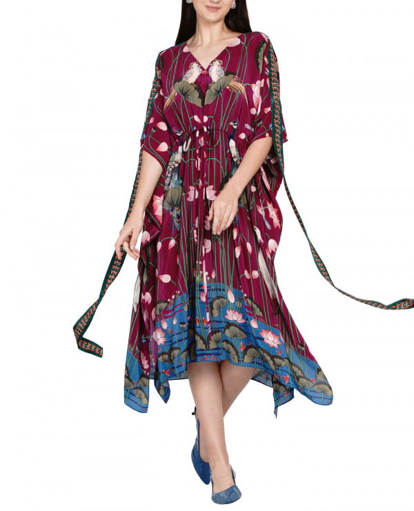 Draped Kaftan Dress